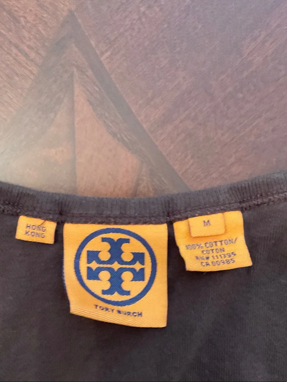 Tory Burch Brown Tank with Turquoise Logo Patch